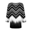 3/4 Length Sleeve Womens Tops Fall Knit Printed Crew Neck T Shirts Loose Fit Geometric Casual Elegant Plus Size Blouses Lightweight Classic Tunic Tops with Leggings Winter Clothes 2025, Gray, Medium view 3