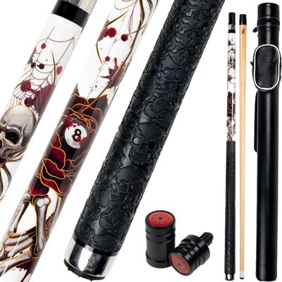 Collapsar CBP Pool Stick with 1X1 Hard Case,13mm Tip with Low Deflection Technology Billiard Cue,58" 2-Pieces 19-21 oz Professional Pool Cue Set