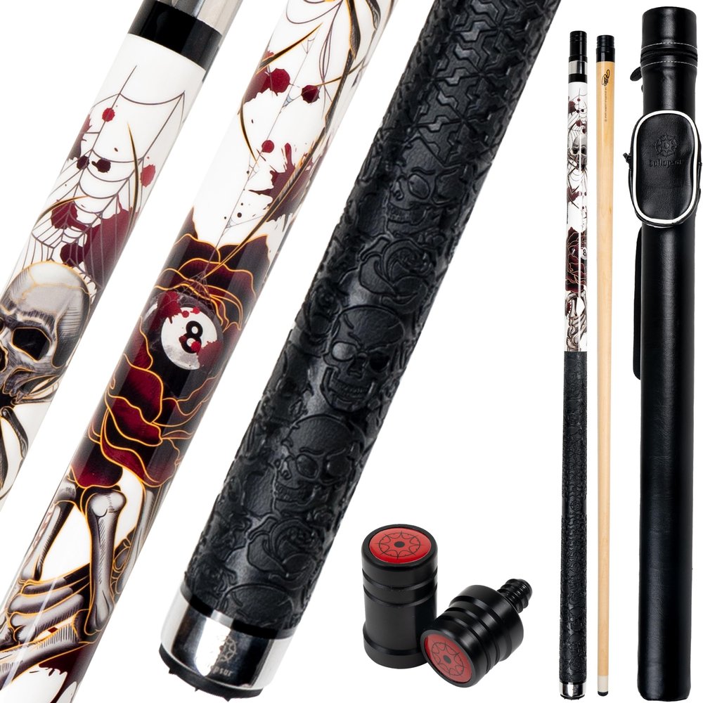 Collapsar CBP Pool Stick with 1X1 Hard Case,13mm Tip with Low Deflection Technology Billiard Cue,58" 2-Pieces 19-21 oz Professional Pool Cue Set