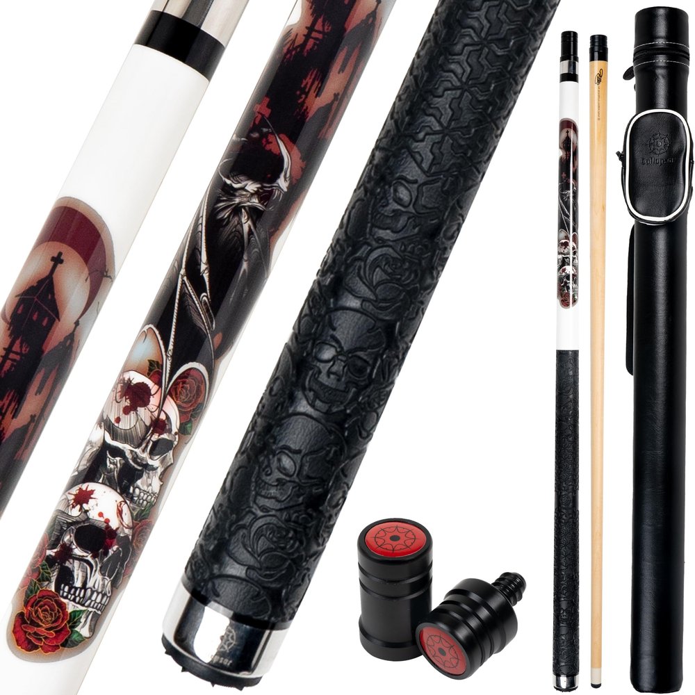 Collapsar CBP Pool Stick with 1X1 Hard Case,13mm Tip with Low Deflection Technology Billiard Cue,58" 2-Pieces 19-21 oz Professional Pool Cue Set