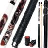Collapsar CBP Pool Stick with 1X1 Hard Case,13mm Tip with Low Deflection Technology Billiard Cue,58" 2-Pieces 19-21 oz Professional Pool Cue Set view 1