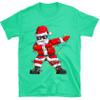 UNIDESGIFTS Dabbing Santa Shirt for Boys Girls Christmas Tree Lights Ugly Sweater for Kids Toddler Funny X-mas Gifts Sweatshirt Size Youth M Green view 1