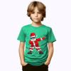 UNIDESGIFTS Dabbing Santa Shirt for Boys Girls Christmas Tree Lights Ugly Sweater for Kids Toddler Funny X-mas Gifts Sweatshirt Size Youth M Green view 2