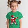 UNIDESGIFTS Dabbing Santa Shirt for Boys Girls Christmas Tree Lights Ugly Sweater for Kids Toddler Funny X-mas Gifts Sweatshirt Size Youth M Green view 3