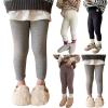 AIMAOMI Baby Newborn High Waist Ribbed Knit Legging Infant Girls Boys Solid Ribbed Cotton Autumn Long (Beige, 7-8 Years) view 1