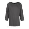 3/4 Sleeve Tops for Women Fall Knit Crew Neck T Shirts Loose Fit Dressy Workout Solid Three Quarter Blouses Plus Size Tunic Tops to Wear with Leggings Winter Outfits 2025, Dark Gray, XX-Large view 3