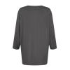 3/4 Sleeve Tops for Women Fall Knit Crew Neck T Shirts Loose Fit Dressy Workout Solid Three Quarter Blouses Plus Size Tunic Tops to Wear with Leggings Winter Outfits 2025, Dark Gray, XX-Large view 4