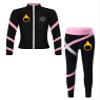 YEAHDOR Women Warm Fleece Ice Skating Suit Figure Skating Training Jacket with Practice Leggings Pants Set Pink X-Large view 3