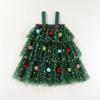 Toddler Girl Christmas Dress Star Sequin Layered Tulle Green Tutu Dress Xmas Outfit 1-7Y Girls Smash Xmas Tree Cake Dresses view 3