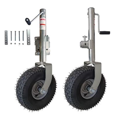 QICBYING Trailer Jack Wheel - Beach Wheel Trailer Jack - Heavy-Duty Bolt-On Swivel Jack, 34cm Trailer Support Wheel, Lift Swivel Trailer Jack, 900kg, 29cm Vertical Load, for Trailer, Caravans(A)
