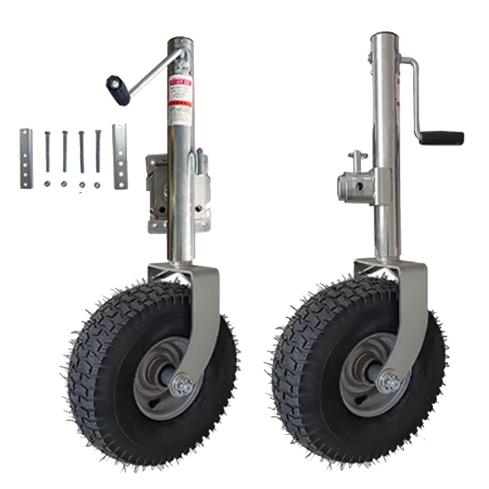 QICBYING Trailer Jack Wheel - Beach Wheel Trailer Jack - Heavy-Duty Bolt-On Swivel Jack, 34cm Trailer Support Wheel, Lift Swivel Trailer Jack, 900kg, 29cm Vertical Load, for Trailer, Caravans(A)