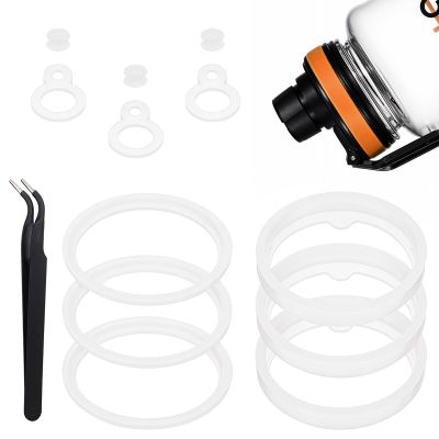12pcs Water Bottle Lid & Spout Gasket Replacement with Tweezers Rubber Lid Seals for Hydro Flask Gasket Replacement for 24/32/40/64oz Wide Mouth Lids O Ring Water Bottle Replacements Lids