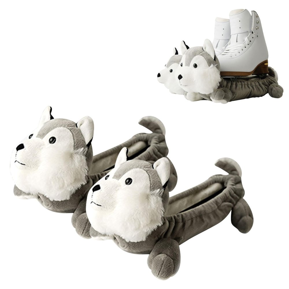 Aepiraza Animals Ice Skate Blade Covers, Animal Figure Skating Soakers Blade Blankie Ice Skates Blades Anti-Rust Chipping Covers Protection Ice Blade Guards Protective Skate Covers (Husky)