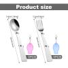 2pcs Foldable Fork and Spoon Set, Portable Stainless Steel Folding Spoon and Fork with 2 Plastic Storage Cases for Outdoors Travel Replacement Compatible with Thermos Funtainer 16oz Food Jar view 2