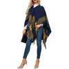 Raylans Women's Travel Plaid Shawl Wrap Open Front Poncho Cape for Spring Fall Winter view 1