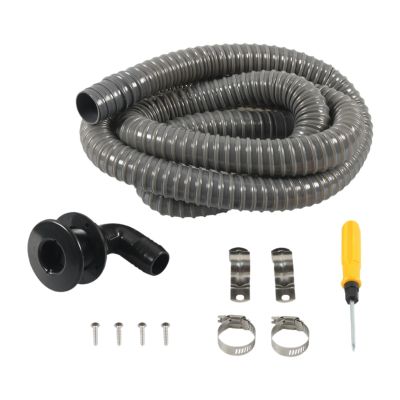 FJMQHU Marine Bilge Pump Hose 90 Degree Elbow Flexible Easy to Use Practical Bilge Kit for Professional, Gray Hose, Black Elbow