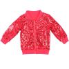 Betadog Sequin Jacket for Girls Kids Toddler Zipper Bomber Jacket Zipper Coat Outwear with Pockets (RD2, 8 Years) view 1