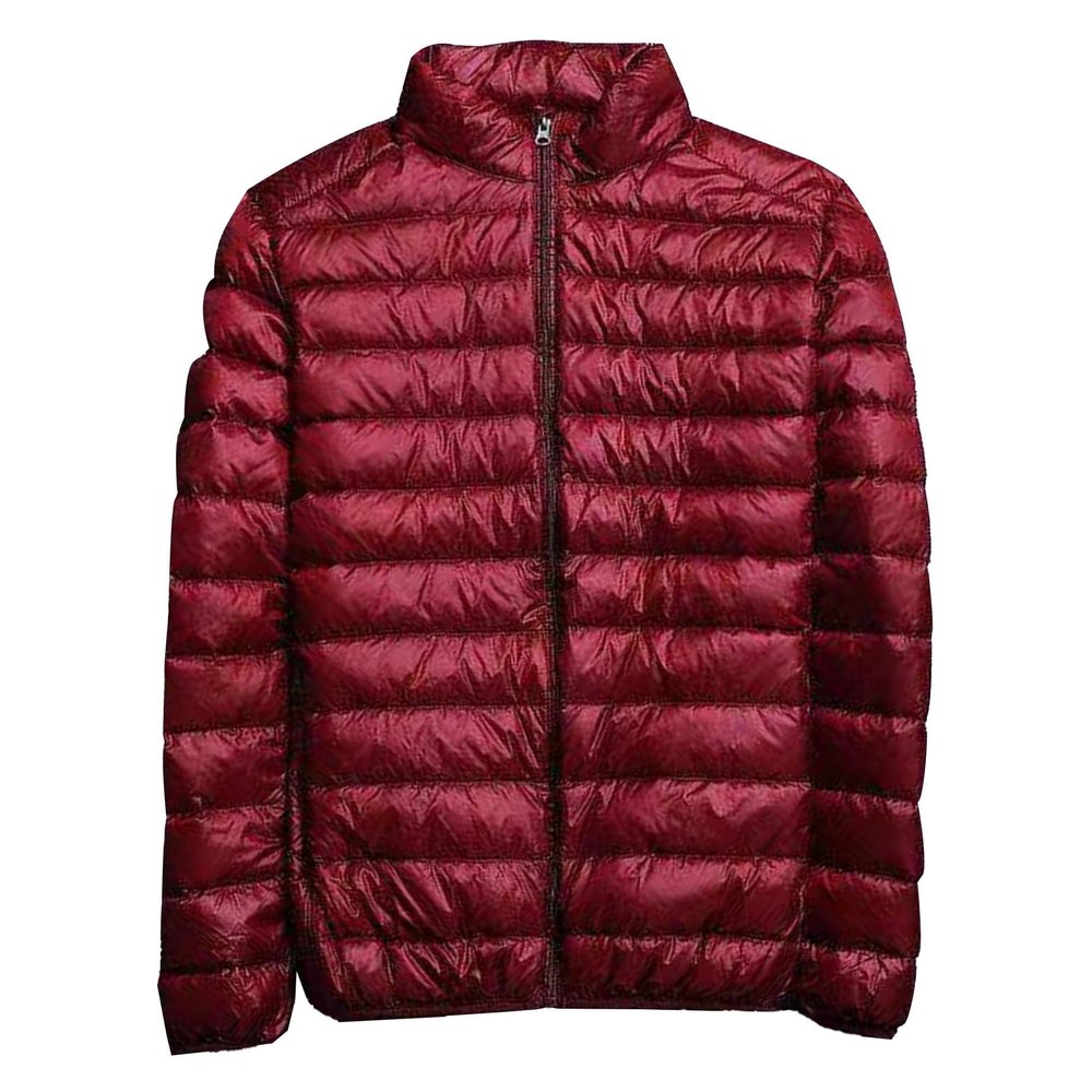 JEShifangjiusu Mens Water Resistant Puffer Jacket Windproof Insulated Outer Garment Warm Winter Lightweight Down Coats (claretC2,3X-Large)