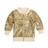 Betadog Sequin Bomber Jackets Girls Long Sleeve Zip up Jacket for Kids Birthday Christmas Shiny (Rose Gold, 3 Years) view 1