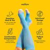 Wellow Premium Socks (Compression Socks - Regular) for Men and Women, Made with Viscose from Bamboo, Relieves Swelling, Nurses - Pregnancy Support, LR, White Cobalt Toe - Front Runner view 3