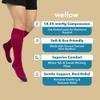 Wellow Premium Socks (Compression Socks - Regular) for Men and Women, Made with Viscose from Bamboo, Relieves Swelling, Nurses - Pregnancy Support, LR, White Cobalt Toe - Front Runner view 4