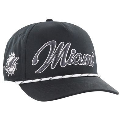 47 Men's Black Miami Dolphins Overhand Speckle Hitch Adjustable Hat