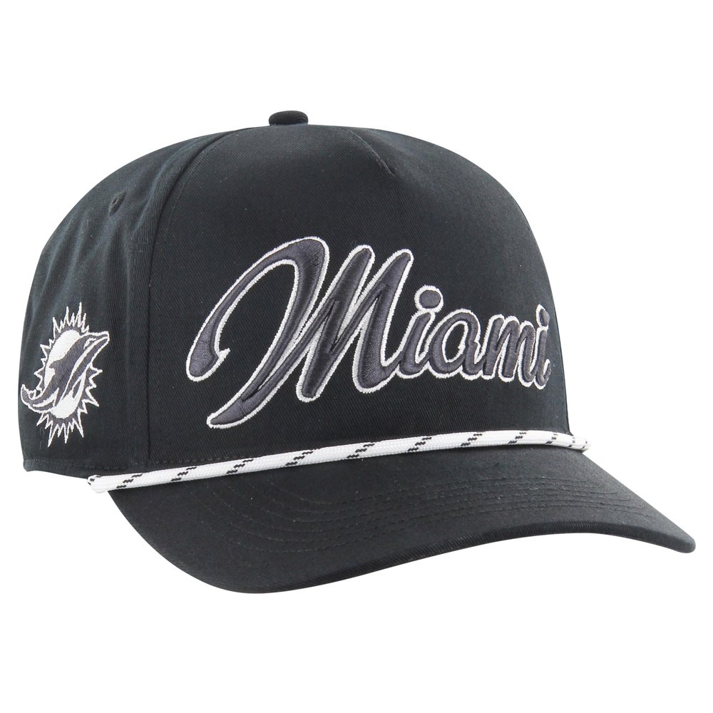47 Men's Black Miami Dolphins Overhand Speckle Hitch Adjustable Hat