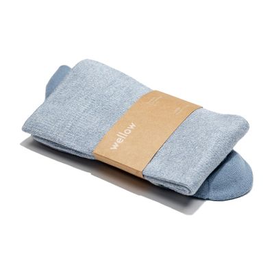 Wellow Premium Socks (Compression Socks - Regular) for Men and Women, Made with Viscose from Bamboo, Relieves Swelling, Nurses - Pregnancy Support, XL, Powder Blue - Twist