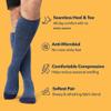 Wellow Premium Socks (Compression Socks - Regular) for Men and Women, Made with Viscose from Bamboo, Relieves Swelling, Nurses - Pregnancy Support, XL, Powder Blue - Twist view 3