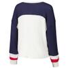47 Women's Cream Houston Texans Double Header Curve Raglan Long Sleeve Crop Top view 3
