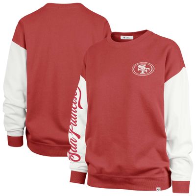 47 Women's Scarlet San Francisco 49ers Double Header Rise Andie Pullover Sweatshirt