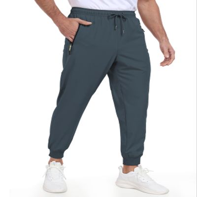 CNBQDD Mens Joggers with Pockets Athletic Hiking Pants Quick Dry Running Workout Pants Lightweight Jogging Gym Tapered Sweatpants Navy 3XL/30L