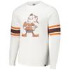 47 Men's White Cleveland Browns Gridiron Throwback Premier Brex Long Sleeve T-Shirt view 2