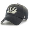 47 Men's Black Cincinnati Bengals Dusted Relaxed Clean Up Adjustable Hat view 1