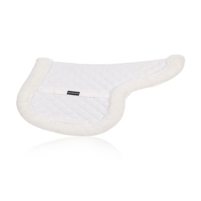 Equinavia Eidsvoll Forward Cut Shaped English Saddle Pad for Show Jumping with Ultra Fleece Trim - White - M