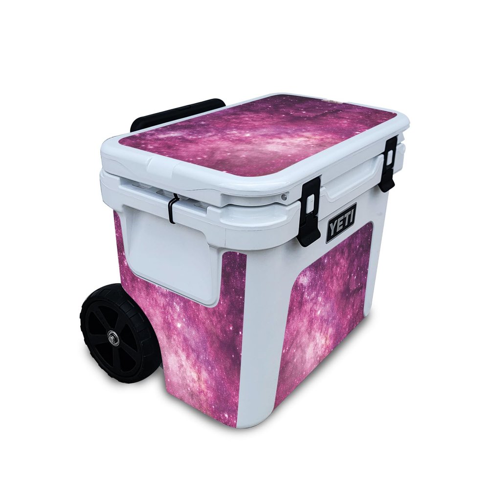 Cooler Skin Compatible with Yeti Roadie 32 Wheeled Cooler - Pink Stars - Premium 3M Vinyl Protective Wrap Decal Cover - Easy to Apply | Crafted in The USA by MightySkins