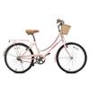 ACEGER Girls Bike with Rattan Basket for 10+ Years, 24" 26" 1 & 7 Speed Comfort Commute Bicycle, Included Dual Brakes & Seat Rack, Adjustable Handlebar & Saddle view 2