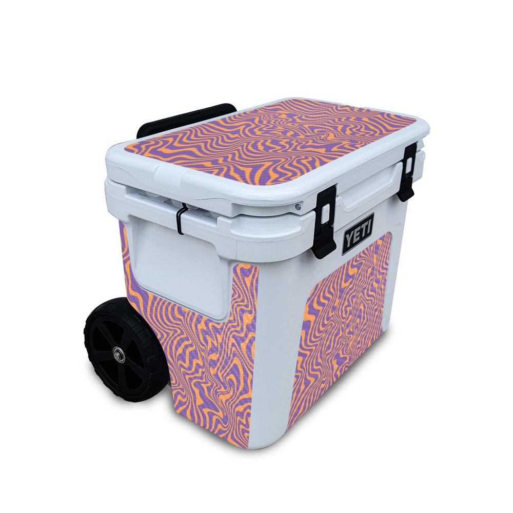 Carbon Fiber Cooler Skin Compatible with Yeti Roadie 32 Wheeled Cooler - Jitter Zebra - Premium 3M Vinyl Protective Wrap Decal Cover - Easy to Apply | Crafted in The USA by MightySkins