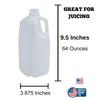 [20 Pack] Half Gallon Jugs Bottles (64 oz) with Tamper Evident RED Screw Caps Great for Homemade Juices, Milk, Smoothies, Tea and Other Beverages - Food Grade BPA Free view 2