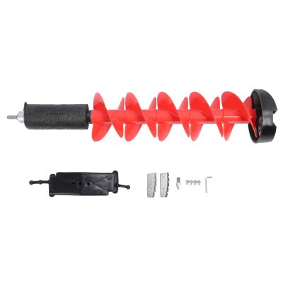 Ice Drill Auger, 8in Diameter 28in Length Electric Drill Bit with Float Design, Nylon Construction, Versatile Adapter, Sharply and Sturdy Blade for Deep Waters