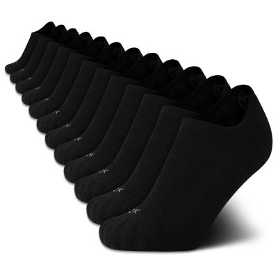 Calvin Klein Womens No Show Socks - 12 Pack Lightweight Cotton Blend Invisible No Slip Sneaker Liner Athletic Socks for Women, Size 4-10, All Black