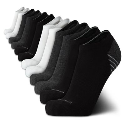 Calvin Klein Mens No Show Socks - 12 Pack Lightweight Breathable Cushioned Athletic Low Cut Socks for Men, Size 7-12, Black/Grey/White