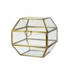 Holibanna Copper Square 3-Tier Glass Geometric Jewelry Box Organizer Glass Storage Container for Home Decor for Women view 1