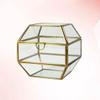 Holibanna Copper Square 3-Tier Glass Geometric Jewelry Box Organizer Glass Storage Container for Home Decor for Women view 2