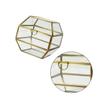 Holibanna Copper Square 3-Tier Glass Geometric Jewelry Box Organizer Glass Storage Container for Home Decor for Women view 3