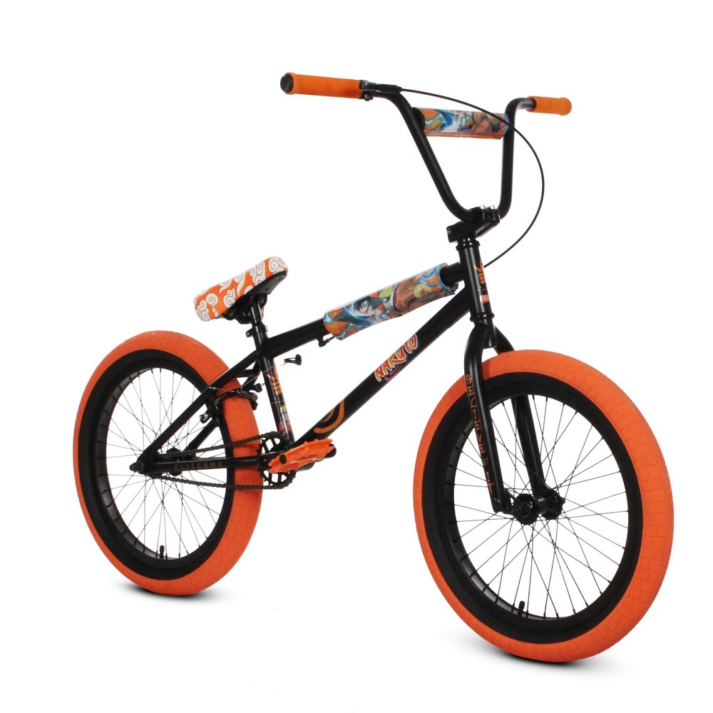 Elite BMX Freestyle Bike, Durable Steel Frame, Available in 16", 18", and 20" Sizes. New Sizes 26" and 29" BMX Bicycles. (Naruto Black, 20")