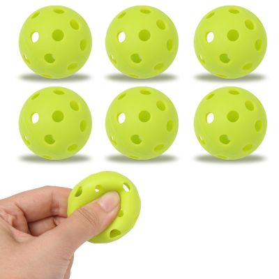 Avesfer 6/20/40 PCS Mini Pickleballs (Diameter 42mm) Soft Eva Anti-Crack Hollow Quiet Training Pickle Balls Great for Pickleball Drills Green (6)