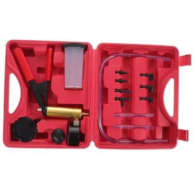 FELTECHELECTR Automotive Vacuum Pump Test Tool Manual Vacuum Kit Handheld Gauge Brake Bleeder Tools