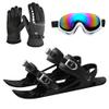 GKWW Mini Ski Skates with Gloves & Goggles Winter Outdoor Skiing Mini Sled Snowboard Sled Shoes Portable Snowblades Skis Shoes Adjustable Short Snowskates Skiboards view 1