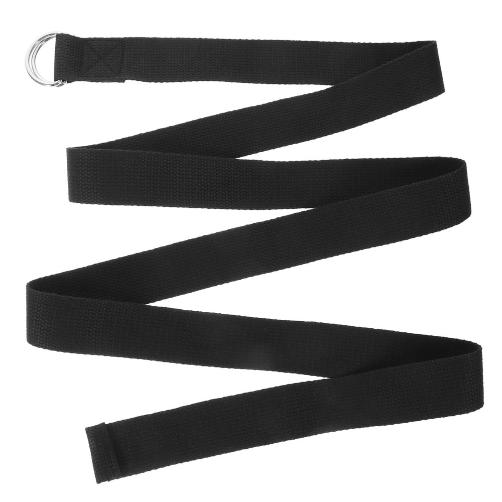HONMEET 5pcs Adjustable Non-elastic Yoga Strap for Enhanced Stability and Flexibility for Yoga and Fitness Training Inelastic Exercise Bands Black